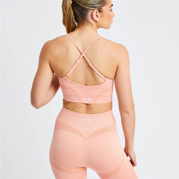 AYBL Motion Seamless Leggings and Sports Bra Set in Peach Marl - Picture 6 of 7